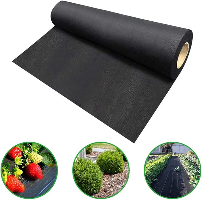 Agfabric Weed Barrier Landscape Fabric WB30-3x50ft Heavy Non-Woven Ground Cover for Gardening Mat and Raised Bed Eco-Friendly and Weed Control
