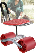 Adjustable 360° Swivel WorkseatRolling Garden Work Seat with WheelsOutdoor Gardening Carts withFoldable Storage for Lawn Yard(Red)