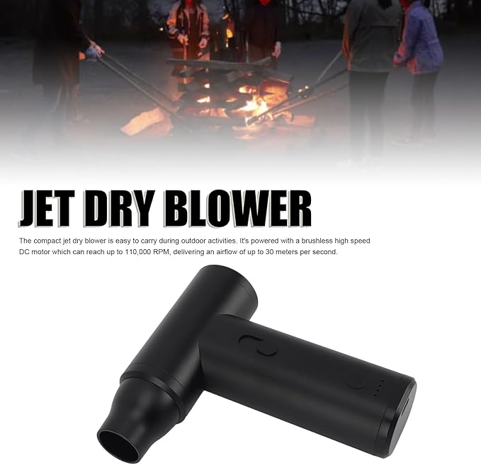 Dry Blower Portable Handheld Compact Blower 110000 RPM Compact High Speed Fan with 4000mAh Battery for Car Drying Leaf Snow Camping