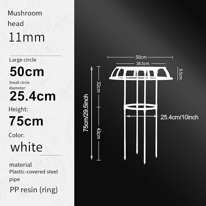 Garden Trellis for Climbing Plants Outdoor Mushroom Top Design Plant Stand Easy Installation Plant Trellis Support for Potted Plants Climbing Vine Rose Clematis Vegetable Trellis Black S