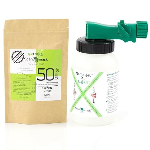 BioLogic's Scanmask Beneficial Nematodes Steinernema feltiae Sf Nematodes for Natural Insect Pest Control (50 Million with Applicator)
