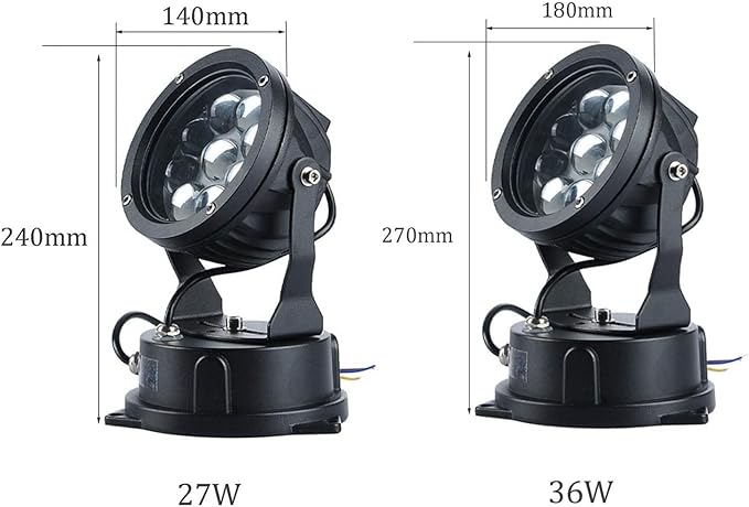 LED Beam Spotlight Round Outdoor LED Spotlights Decorative Waterproof Lamp Adjustable Angle Landscape LightsBlue-36W(AC)