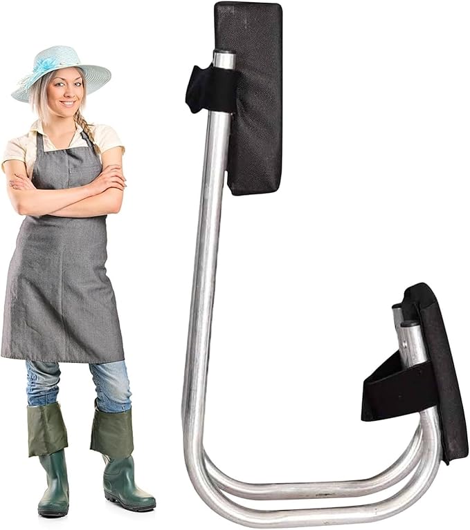Knee Seat for Gardening Strap on Kneeling Device for Garden Protecting Knees Seat for Farm Work 2024 New Gardening Knee Seat Labor-Saving Tools for Pruning Weeding(Black)