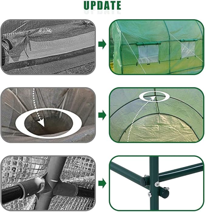 FDW Portable Greenhouse (L9.83'xW6.42'xH6.33') Indoor Outdoor Large Plant Shelves Tomato Herb Canopy Winter Walk-in Green House for Patio