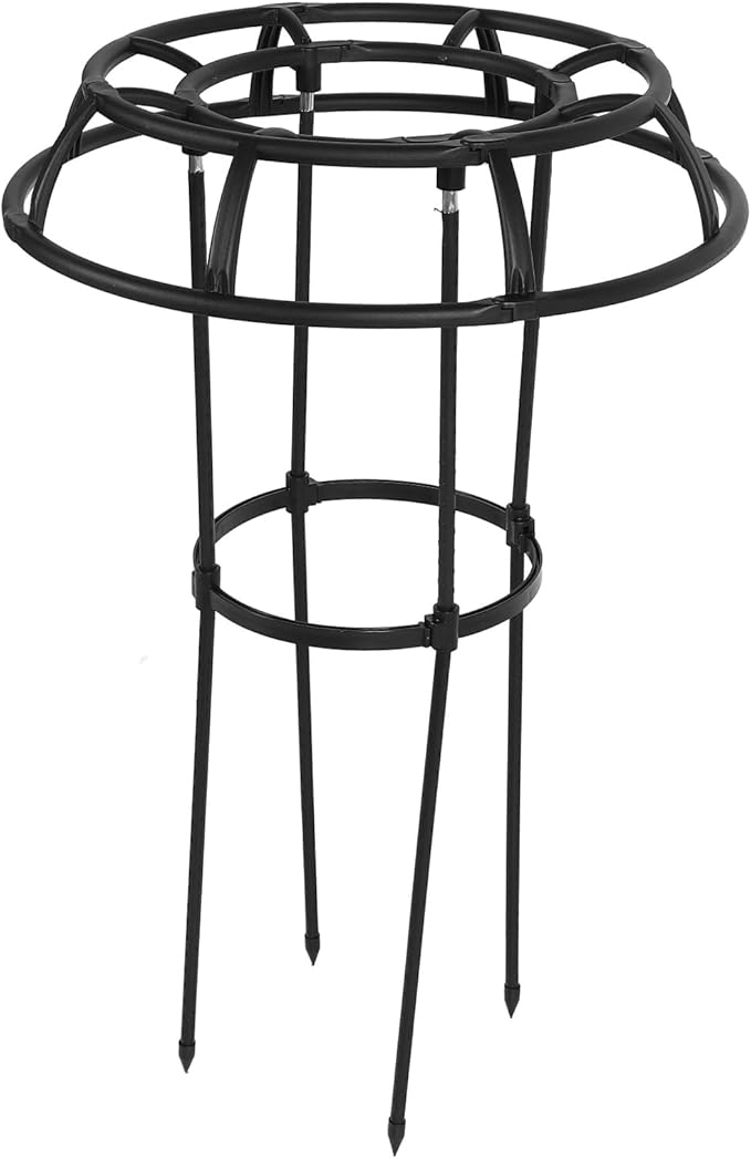 FLEXMAN Garden Trellis for Climbing Plants 50cm Diameter Climbing Vine Frame Round Garden Trellis Tomato Cages for Climbing Vines Rose Bushes Indoor Potted Plants Tomatoes (2 Layers)