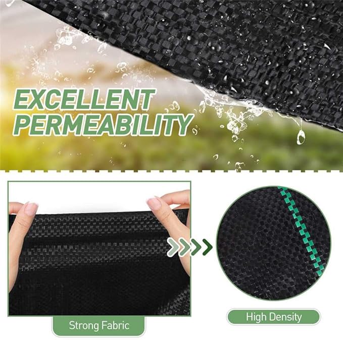 CHALKE Weeds Control Fabric 8/14meter for Plant Anti Grass Agricultural PP Woven Mulch Cloth Greenhouse Weeding Mat Water Permeable (Size : 2x8 Meter)
