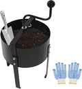 Rotary Soil Sifter Compost Sieve 13 Sifting Filter with 0.39 Inch Mesh Sifting Garden Potting Sifting Mesh Rock Sand Screen with Shovel and Gloves