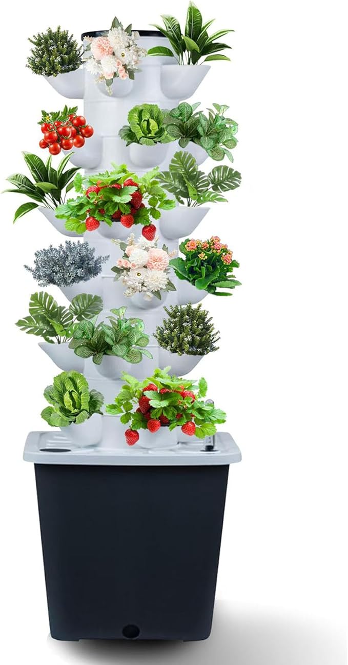Indoor Hydroponics Growing System - 30-Plant Tower with Pump Perfect for Vegetable and Herb Garden Hydroponics Growing System Kit (No Seed)