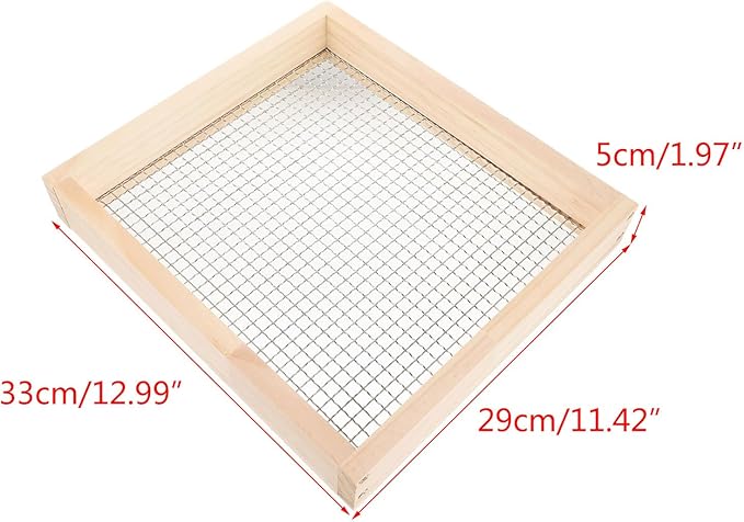Garden Sieve Sifting Pan Wood Soil Stone Sifter Compact Lightweight Portable Garden Tools for Plant Stone Sifting Tool Sand Sifter