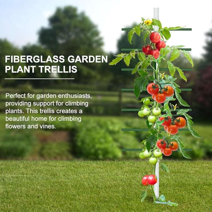 Agfabric 5ft Garden Trellis for Climbing Plants Outdoor U Tower Plant Support Trellis with 7 Arms (Each 1.64ft) U Cross-Section (5ft*1.64ft1pack)