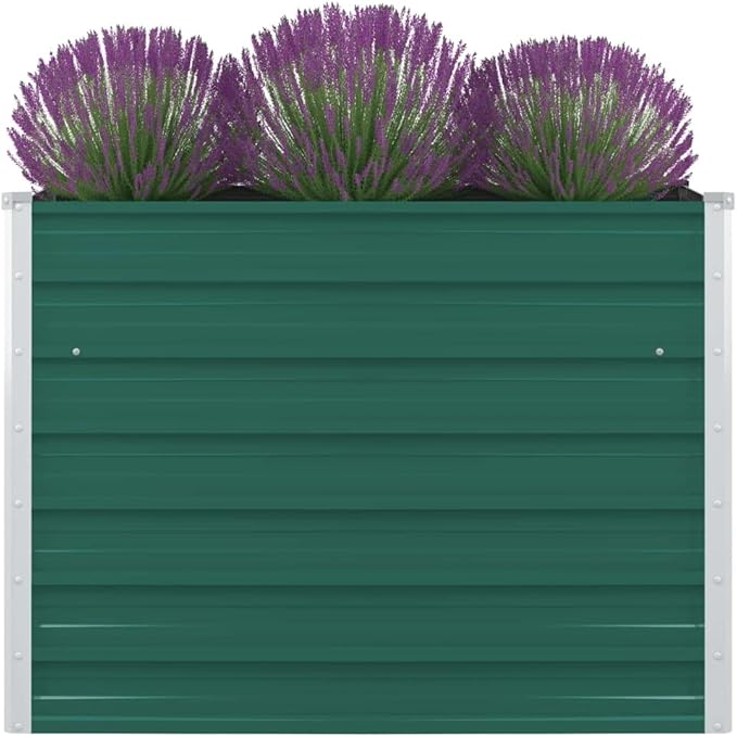 SKM Raised Garden Bed 39.4x39.4x30.3 Galvanized Steel Green