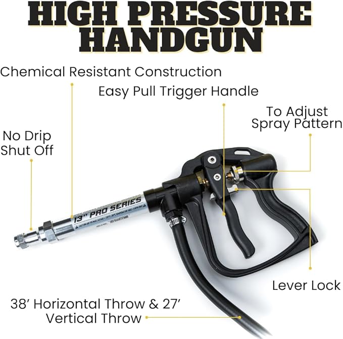 15 Gallon Platinum Spot Sprayer | 2.2 GPM 12V Diaphragm Pump (100 PSI) | Pro-Series Spray Gun Adjustable Nozzle | 15ft Long Reach Hose | Used for ATV UTV &amp Lawn Maintenance