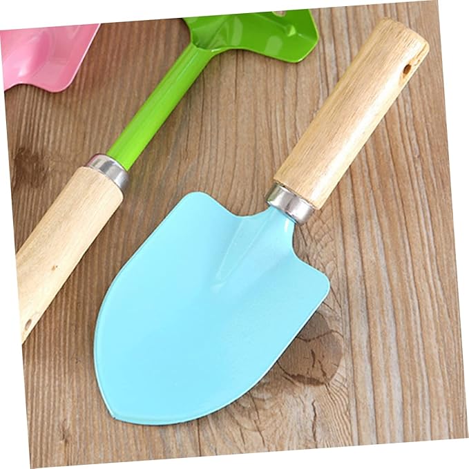 Garneck 2 Sets Gardening Tools Mini Metal Trowel Rake Shovel with Sturdy Wooden Handles Safe Fun Gardening Tools for Boys Random Colors Random Color
