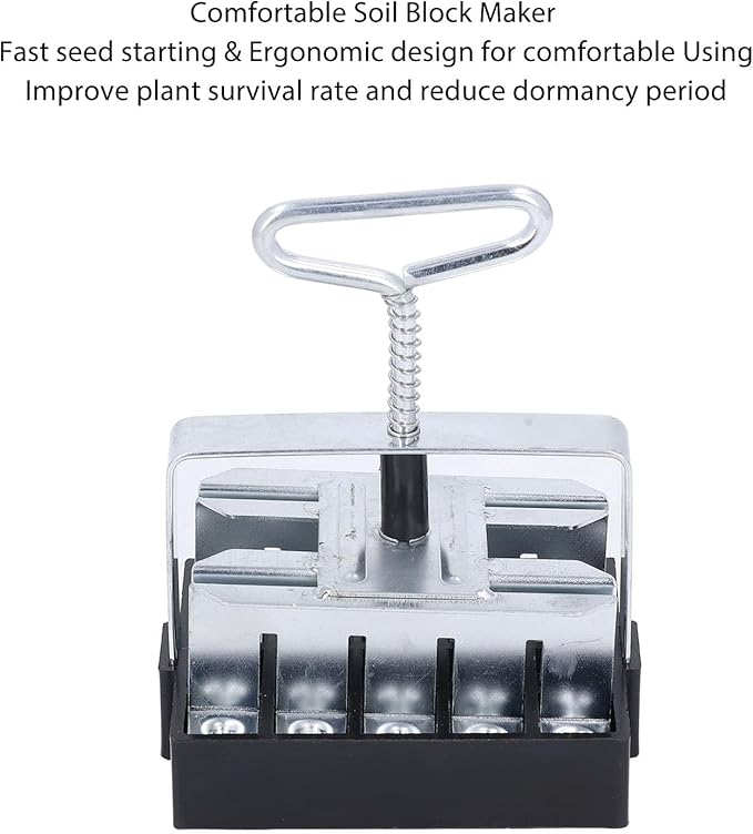 Soil Blocker Hand Held Soil Block Maker Hand Held Seed Block Maker with Comfortable Handle Gardening Tool for Seed Starting Protecting Seedling Transplants from Damage