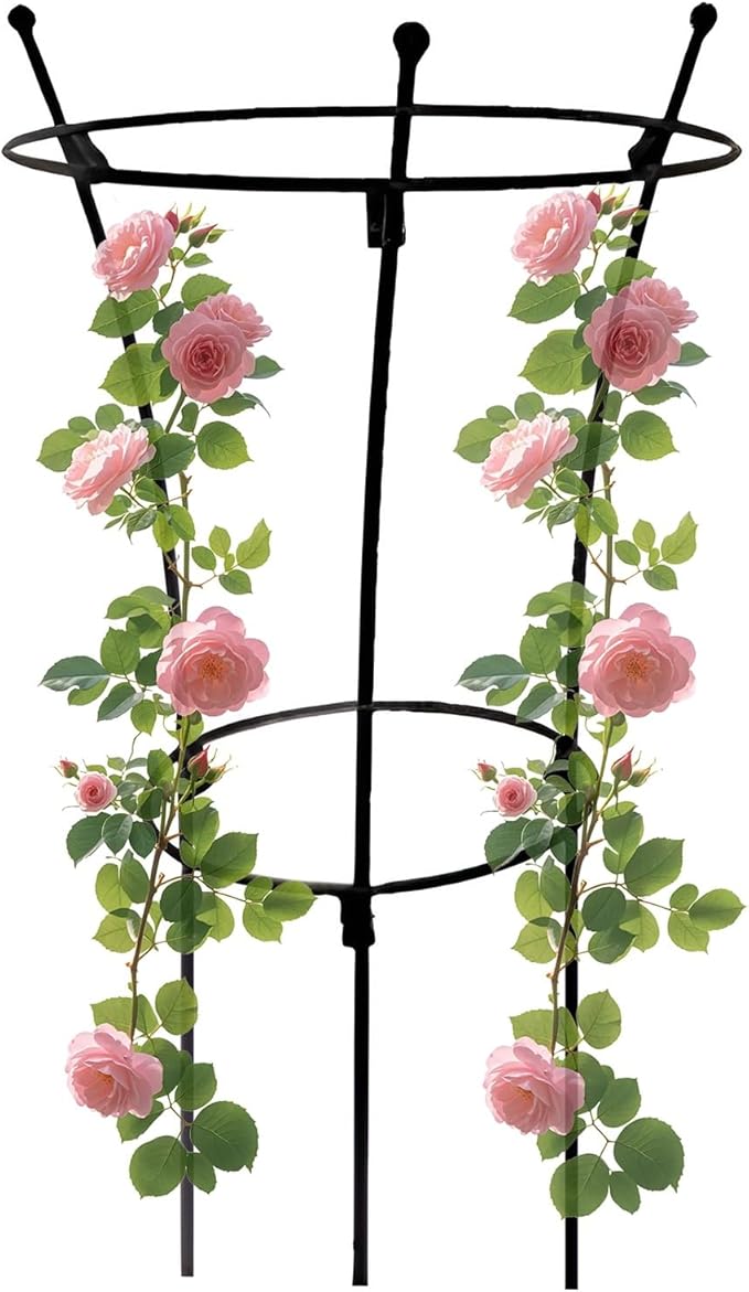 Peony Cage Plant Support Metal Garden Trellis for Climbing Plants Decoration Gardening Trellis for Pot Plant Vegetables Vines Flowers Anti-Rust(78x36cm/30.7x14.2in)