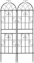 Garden Trellis2 Pack 16 x 61Garden Trellis for Climbing Plants Black Metal Gardening Trellis Outdoor Decorative Flower Trellis for Roses Vine Vegetables Support