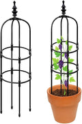 Garden Trellis for Climbing Plants Garden Obelisk Trellis 2 3 4 5 6 Ft Tower Obelisk Frame Multi-Use Plant Support Shelf Outdoor Potted Plant Support Vertical Supports Vines Rose(Black25 x 90cm/0.8