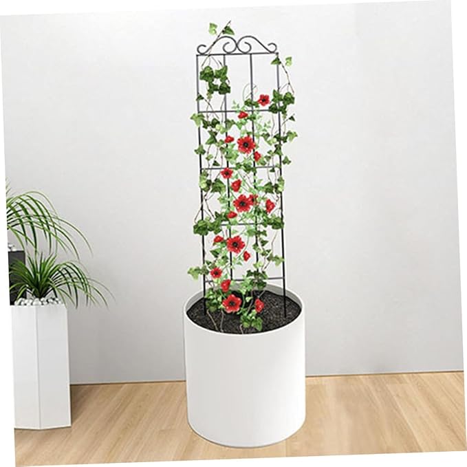 4pcs Metal Plant Support Frame Climbing Trellis for Garden and Potted Vines 50x15cm Black Vegetable and Flower Climbing Bracket for Home and Greenhouse Use