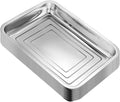 10 Pack Stainless Metal Trays Stainless Steel Seed Starter Carry Tray for Nursery Seedling Pots Water Collection Transplantation (10.63 inch×14.17 inch 1.18 Height)