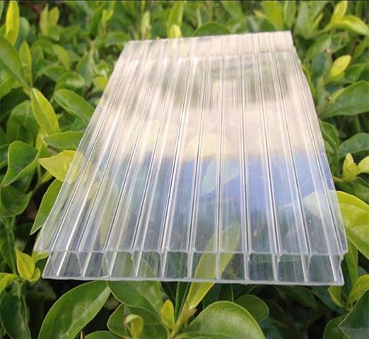 Two Pieces 8mm Twin Wall Polycarbonate Greenhouse Panels 8mm Polycarbonate Sheet Plastic Roof Panels Hurricane Shutters Greenhouse Replacement Panels Clear Light Weight - 2'X4'