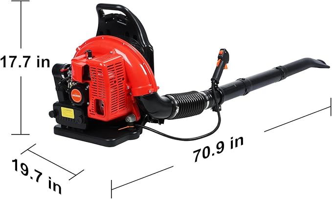 Backpack Leaf Blower 63CC 665 CFM 3HP 2-Stroke Engine Gas Leaf Blower High Strength Gas Powered Leaf Blower Snow Blower Dust Blower for Outdoor from USA Fast Arrival (EB650-XL)