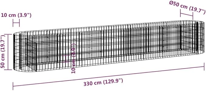 Galvanized Metal Gabion Raised Garden Bed Large Outdoor Planter Box for Flowers Vegetables Herbs and Plant Growing Heavy Duty Steel for Gardening Beds
