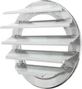 PATIKIL 10 Inch Aluminum Vent Cover Louver Shutter Exhaust Fan Louvered Vent Automatic Gravity Round Grill Self-Closing Vent Cover for Greenhouse Industrial Exhaust HVAC System White