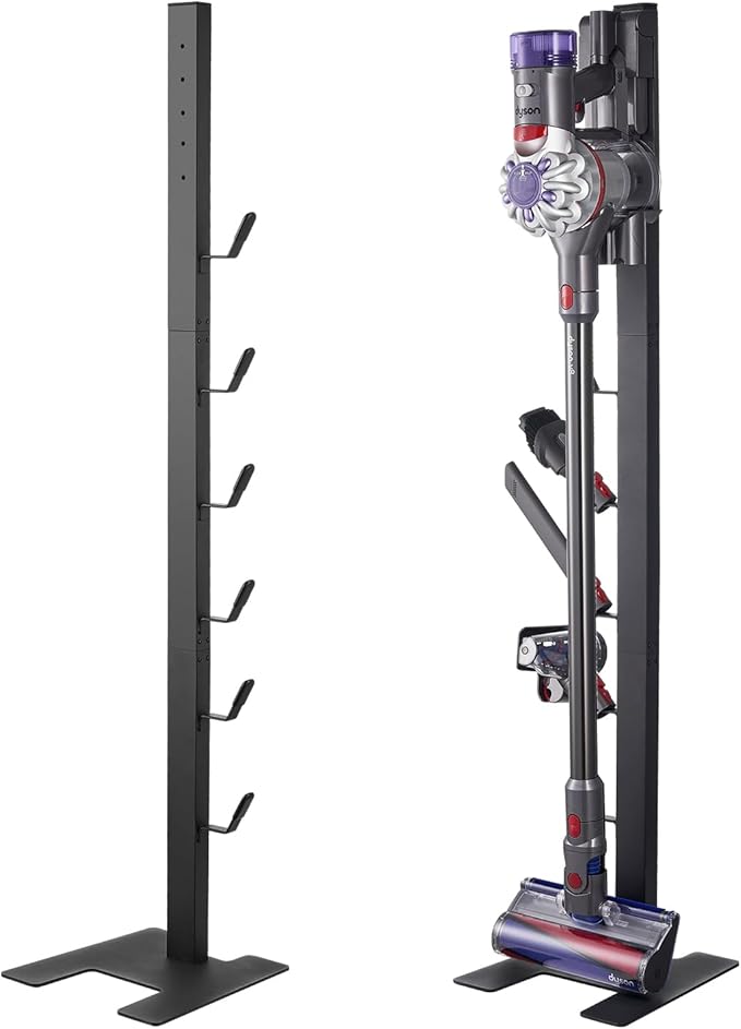 VEVOR Vacuum Stand Compatible with V6 V7 V8 V10 V11 V15 Stable Vacuum Stand Holder with 6 Hooks for DC30 DC31 DC34 DC35 DC58 DC59 DC62 D74 Cordless Upright Vacuum Cleaners &amp Accessories