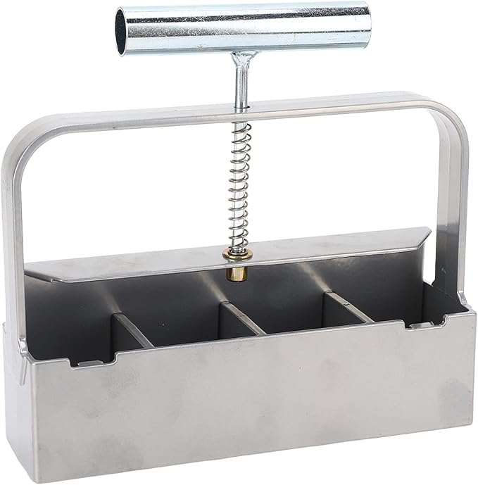 Manual Soil Block MakerSoil Blocker with Comfortable HandleSoil Block Maker with Handle 4 Cell Seed Blocker Stainless Steel Manual Seed Potting Blocking Tools