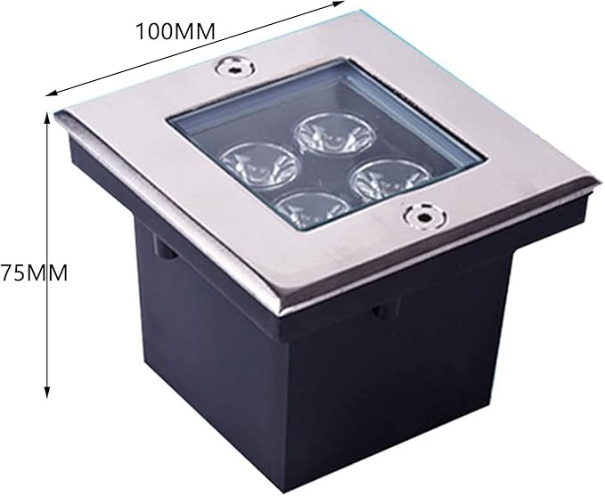 Outdoor Buried Lights - Ground LED Landscape Lamp 4W Tempered Glass Ground Light IP67 Waterproof Ground Recessed Spotlight for Outdoor Garden Patio StreetBlue-4W(- 240V)