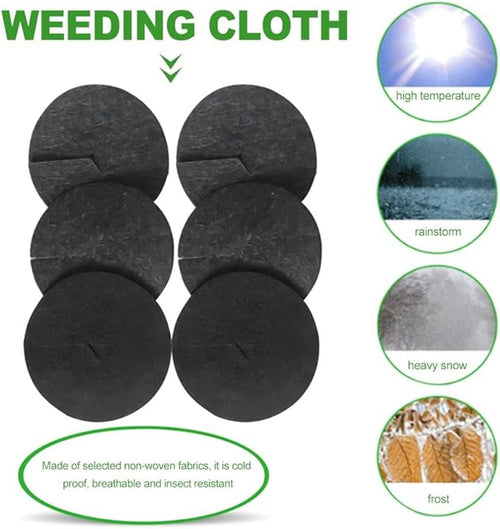 20pcs Cover Weed Control Indoor Mat Multifunctional Tree Mulch Ring Non Woven Fabric for Outdoor Degradable Reusable Root Protection (Color : Green)