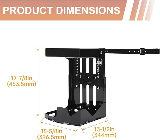 Adjustable Blower Rack Trailer Storage Holder with Lock - Compatible with Stihl and Echo and Husqvarna &amp All Backpack Leaf Blowers Fits Open/Enclosed Landscape Trailers &amp Trucks Black