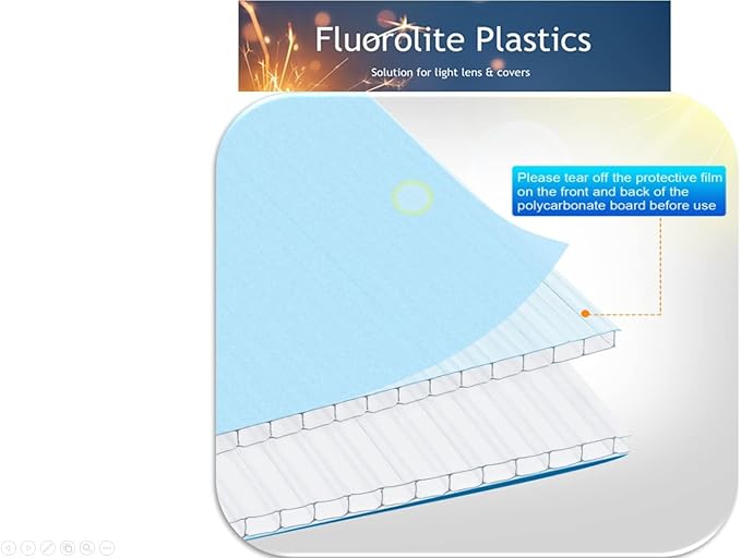 Multi-Wall or Twin Wall | Green House and Garden Panels | Thickness 6MM | 23.75 x 47.75 | Polycarbonate Panels Strong Impact and Shatterproof | Elevator Light Panels | Color: Clear