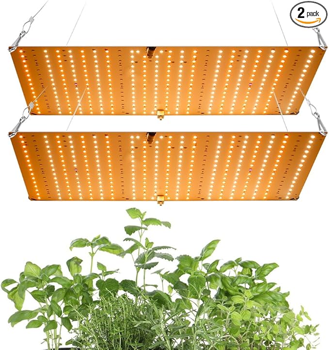 2PCS 500W LED Sunlight Plant Panel Lamps 100-277V Greenhouse Tent Hydroponic Fill Light UV/IR Full Spectrum Indoor Seedings Cultivation Lights 110V Sunlike Sapling Vege Fruit Flower Moss Succulent