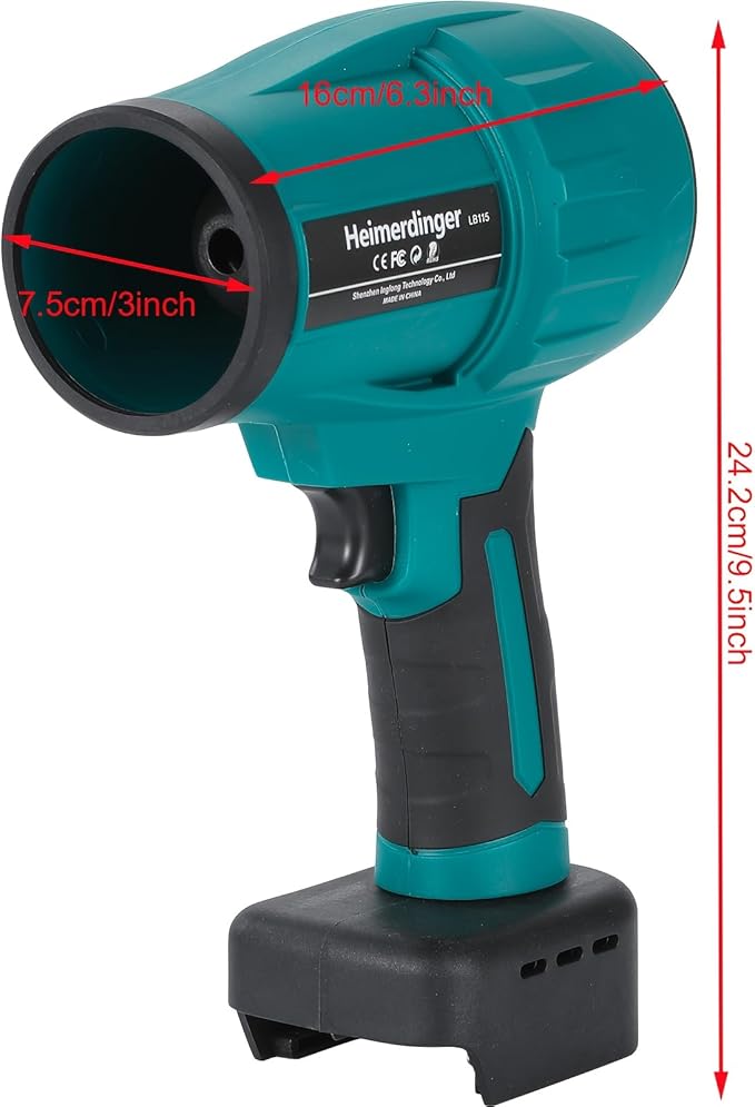 Cordless Leaf Blower Compatible with M@Kita 18V Battery - 35000 RPM High Velocity Electric Air Duster &amp Turbine Fan for PC Cleaning Woodworking Sawdust Yard Debris - Lightweight Handheld Blower