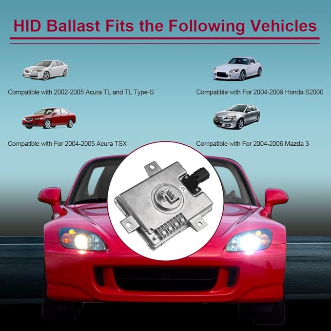 HID Headlight Ballast Compatible with Acura TL Acura TSX Honda S2000 Mazda 3 Replacement for X6T02981 W3T10471 X6T02971 33119-S0K-A10 Xenon Control Unit Module (2 PCS)