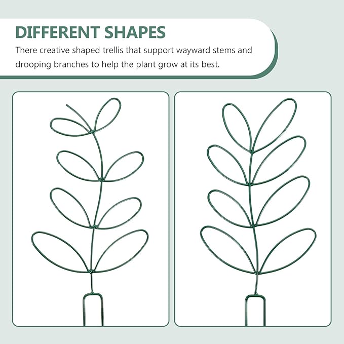 Toyvian 2pcs Iron Plant Climbing Frame Trellis Support for Garden Climbing Plants and Flowers Green Metal Stake Holder for Potted Vegetables and Outdoor Vine Growing