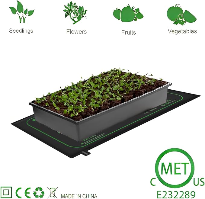 2 Pack Seedling Heat Mat for Seed Starting20 x 20.75 Waterproof Heating Pad for Indoor Plants Germination(L)