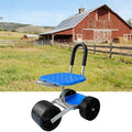 Garden Cart Rolling Workseat Rolling Stool with Wheels and Storage Shelf Foldable Garden Seat with 360° Rotating Seat Adjustable Height 23-35cm for Patio Lawn Yard(B)