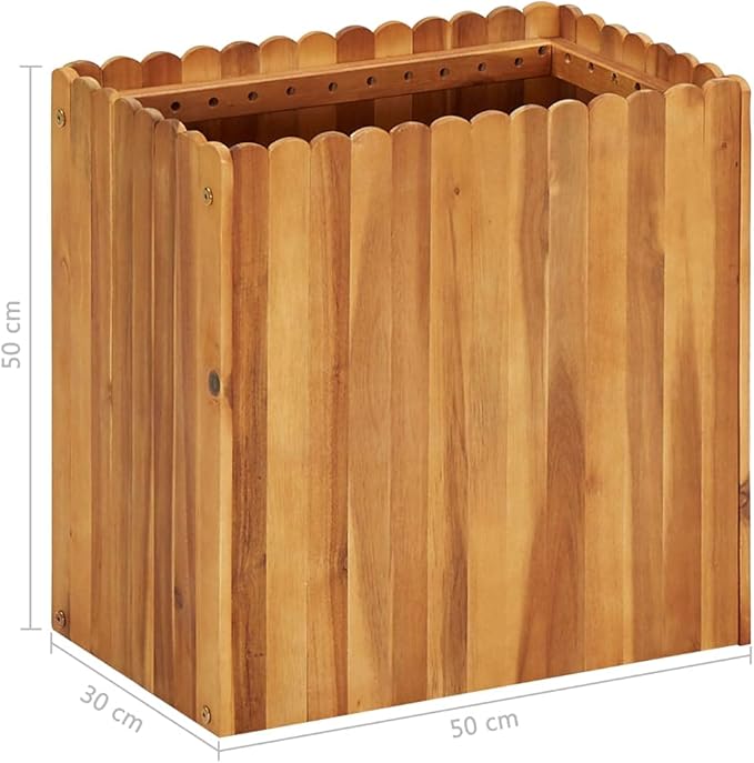 Wooden plantersPlanting Box RacksGardening Decorationsfor BackyardPatio and BalconyGarden Raised Bed 19.6x11.8x19.6 Solid Acacia Wood