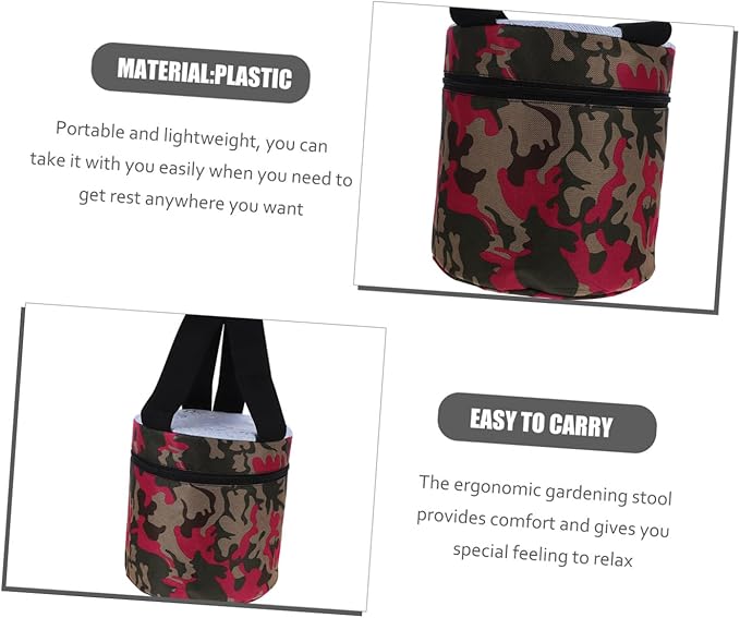TIDTALEO Portable Outdoor Gardening Foam Stool with 25cm Height and Storage Pouch Lightweight Farming Workseat for Garden Camping Fishing and Planting Tasks Random Style