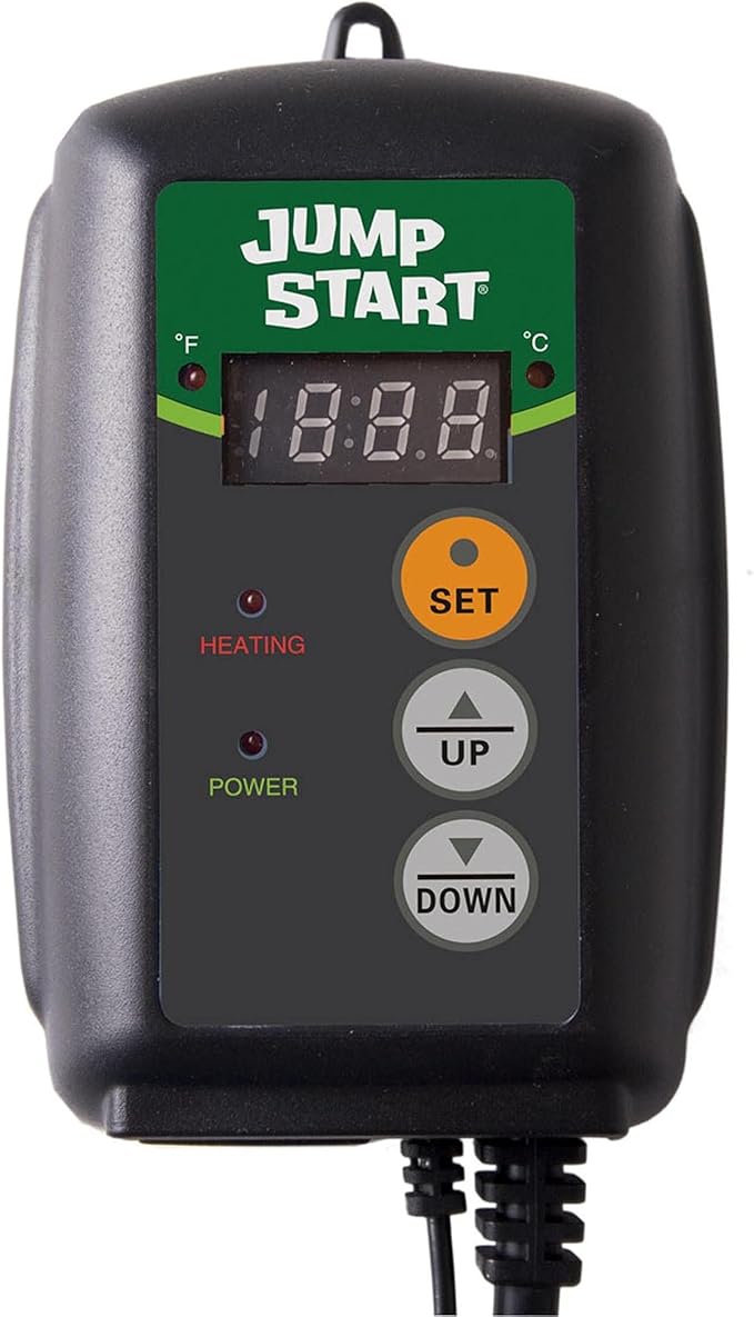 Jump Start Hydroponic Seedling Heat Mat Digital Thermostat Controller for Hydrofarm Heat Mats Used in Gardens Terrariums &amp Home Brewing 4 Pack
