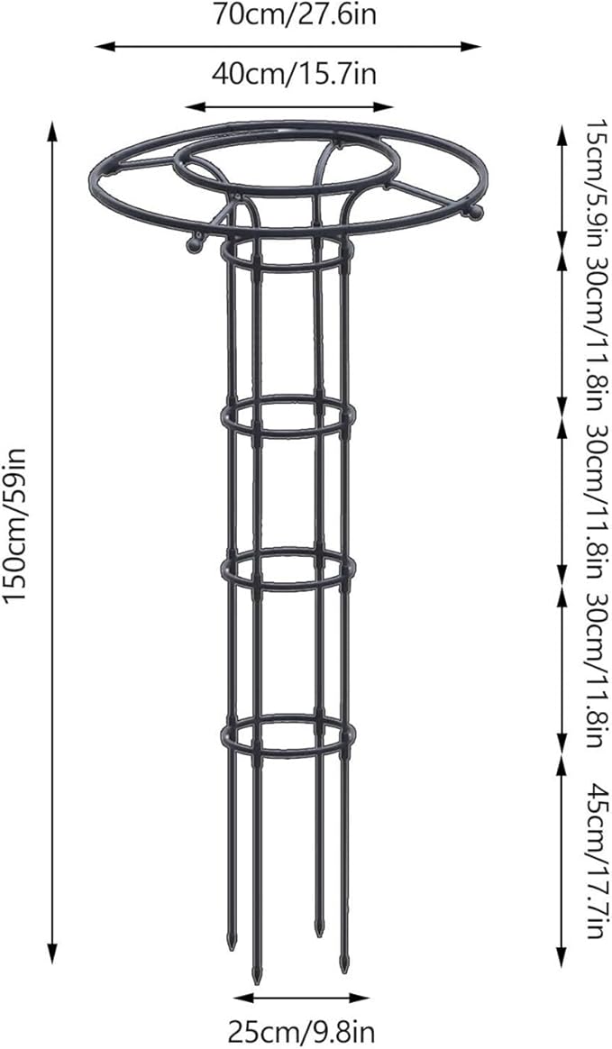 Obelisk Trellis Metal Umbrella Trellis Tower Frame Garden Trellis for Climbing and Potted Plants Outdoor Indoor(150cm)