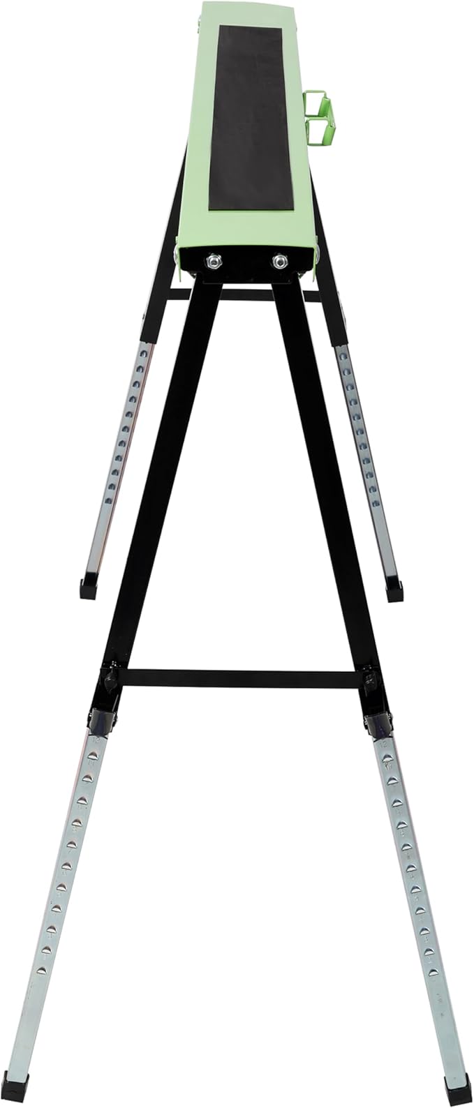 2-Pack Heavy Duty Folding Saw Horses Adjustable Work Stand with 12 Height Settings &amp 660lbs Capacity Fully Assembled Steel Frame for Workshop Garage Construction and DIY Projects