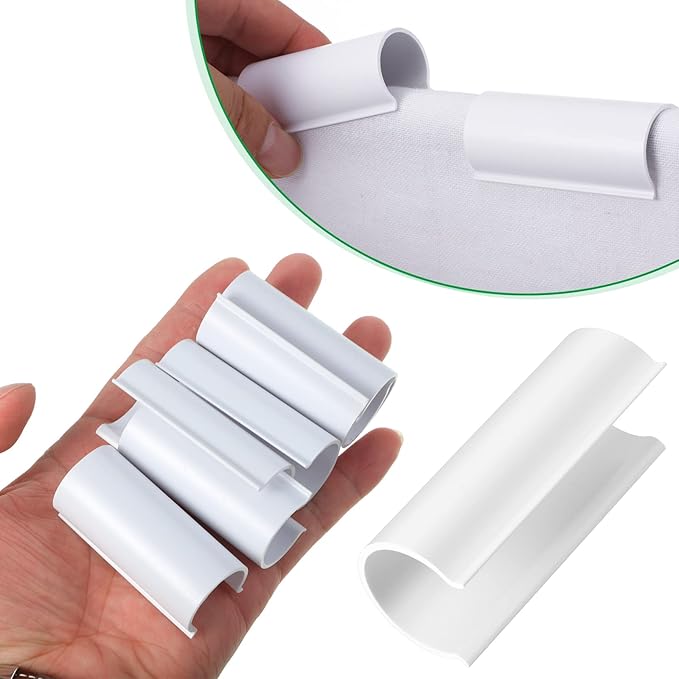 Jetec 128 Pieces PVC Pipe Clips Covers 2.4 Inches Long Greenhouse Clamps for Netting for Greenhouses Garden Shelters Bird Protection(For 1 Inch PVC PipeWhite)