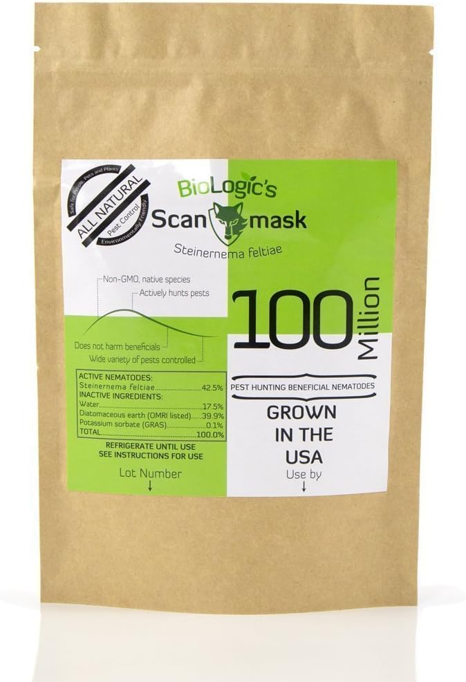 BioLogic Scanmask Steinernema Feltiae (Sf) Beneficial Nematodes for Natural Insect Pest Control 1 Billion Size (10 Units of The 100 Million Size)