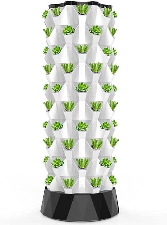 Hydroponics Tower SetVegetable Plant Tower Soilless Cultivation Garden Tower Aeroponics Growing Kit for Herbs Fruits and Vegetables10Layers