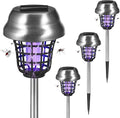 4 Packs Bug Zapper Outdoor Solar Mosquito Zapper OutdoorMosquito Trap Light Used to Repel Gnat Small Flying InsectWaterproof Bug Zapper for OutsideSolar Fly Zapper for Yard Garden Farm