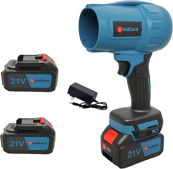 Electric Cordless Leaf Blower 800g Thrust Handheld Leaf Blower 2 X 4.0Ah Batteries and Charger Included Lightweight Leaf Blowers for Patio Cleaning Lawn Care Blowing Leaves and Dust