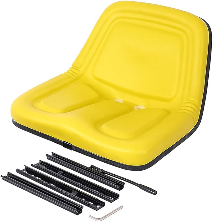 Universal Tracor Seat Deluxe Mower Tractor Seat Compatible with Slide and High Back Lawn Mower Seat with Micro Switch and Drainage Holesfor Tractor Loader Excavator